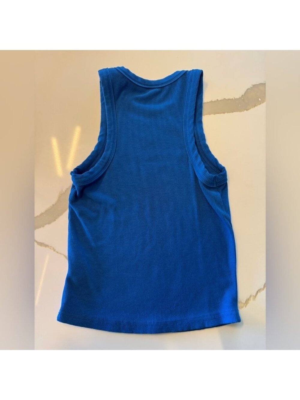 Blue Ribbed Tank Top - Picture 2 of 2